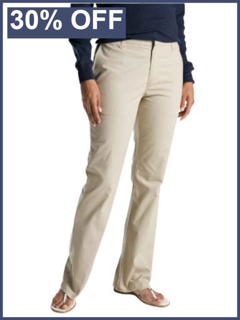 Dickies Flat Front Stretch Twill Slim Fit Boot Cut Pants